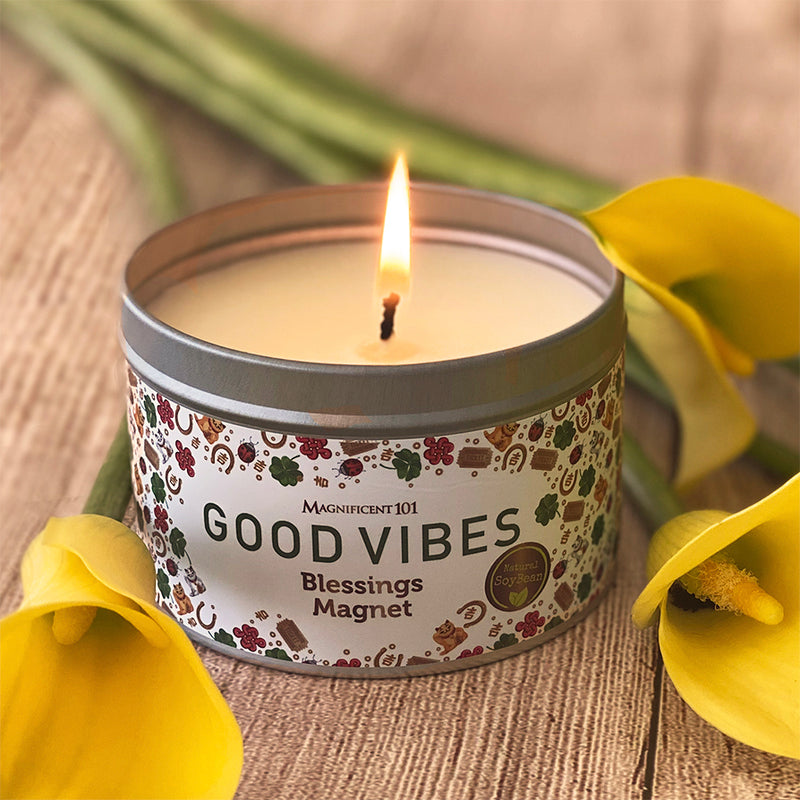 GOOD VIBES Blessings Magnet Candle