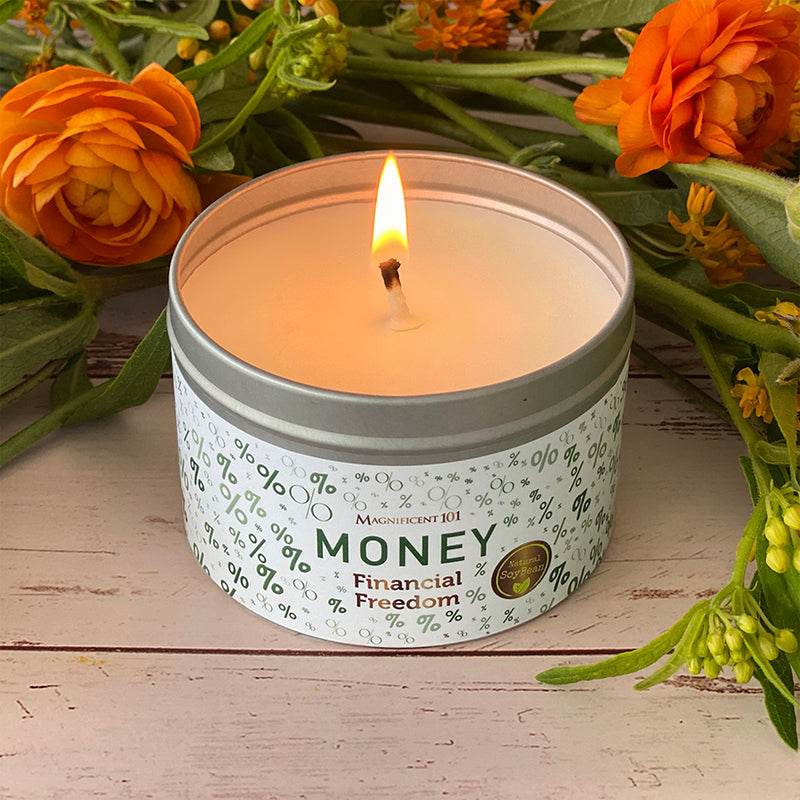 MONEY Financial Freedom Candle