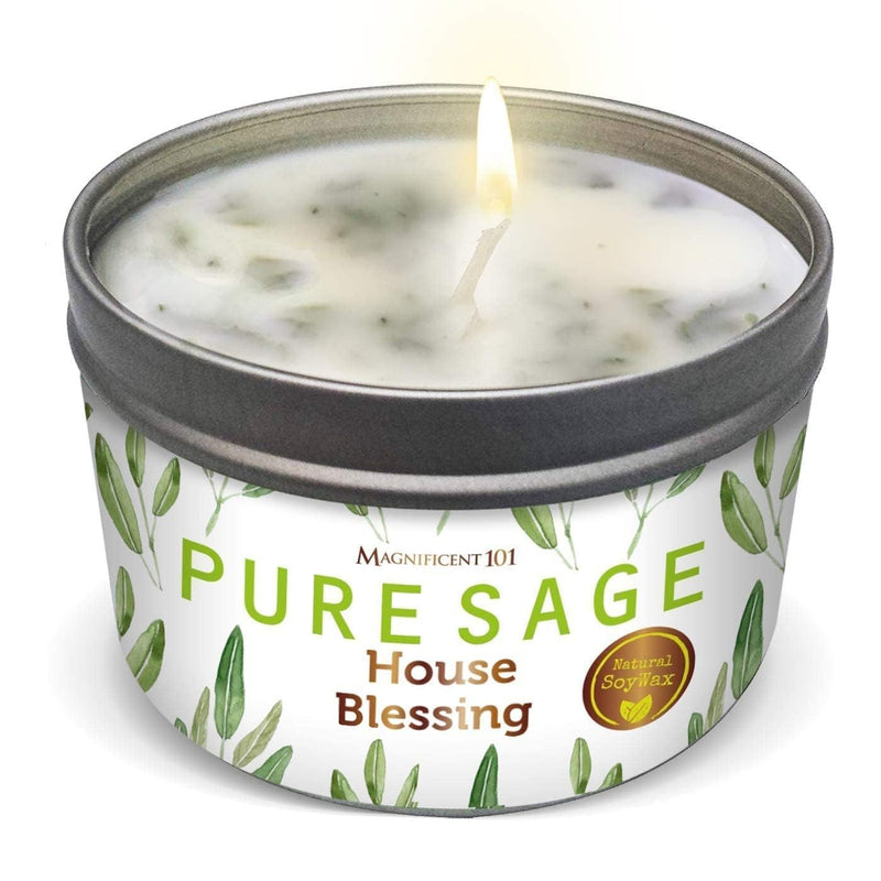 Tin Candle Energy Cleansing, Pure Sage - Blessing, 6 oz