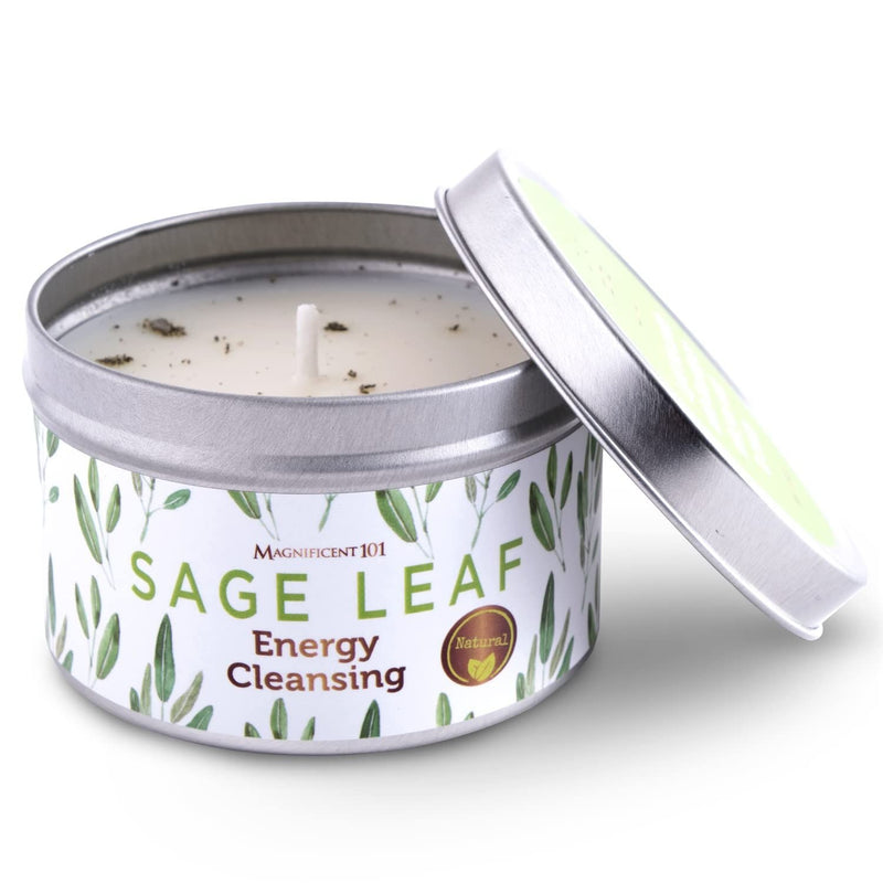 Tin Candle Energy Cleansing, Sage Leaf, 6 oz