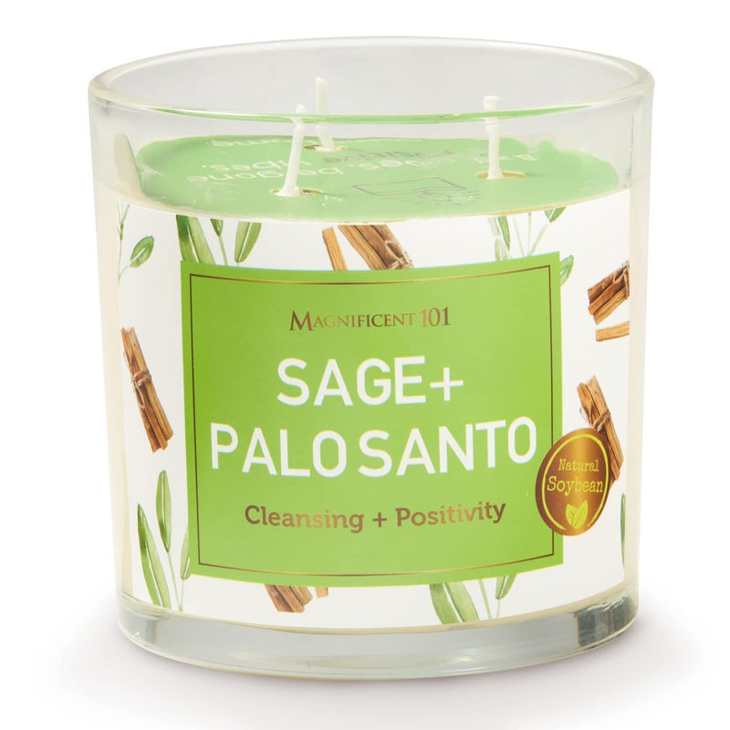 Glass Candle Energy, Sage + Palo Santo, 14 oz