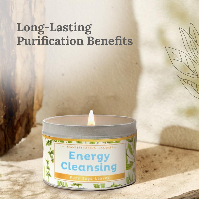 Tin Candle Manifestation, Energy Cleansing, 6 oz