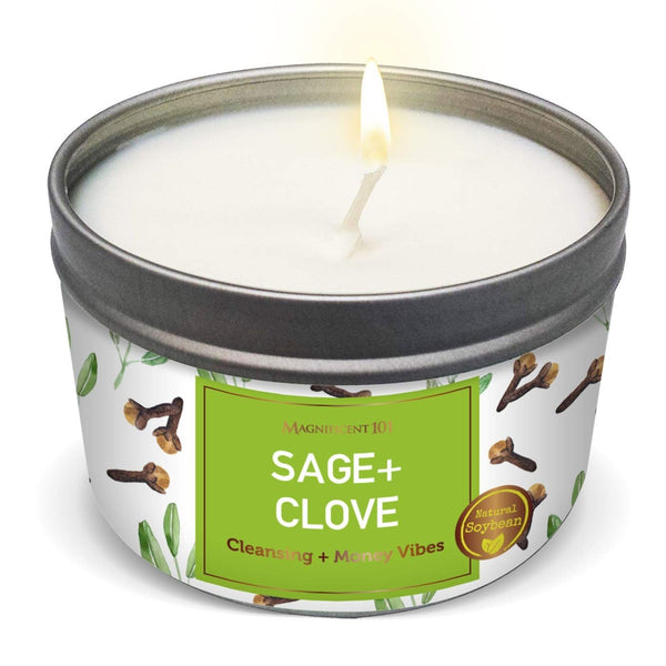 Tin Candle House Cleansing, Sage + Clove, 6 oz