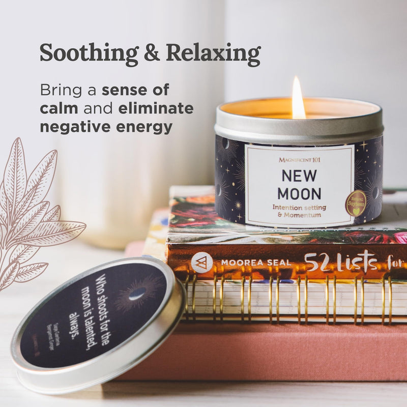 Tin Candle Soothing, New Moon, 6 oz