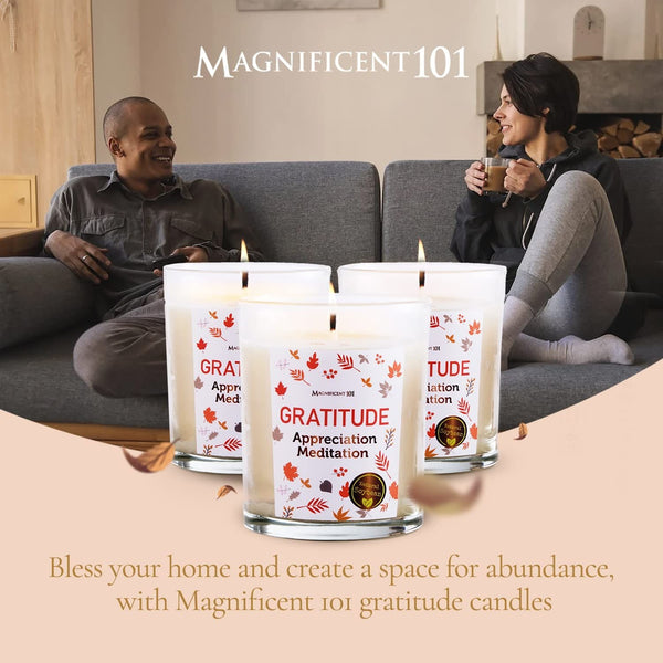 Glass Candle Aff. 3 Pack, Gratitude - Meditation, 3.5 oz