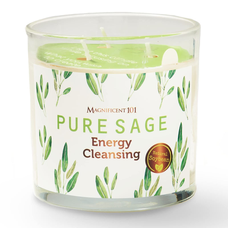 Glass Candle Pure Sage, 14 oz