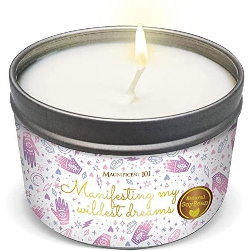 Tin Candle Affirmation, Manifesting My Wildest Dreams, 6 oz