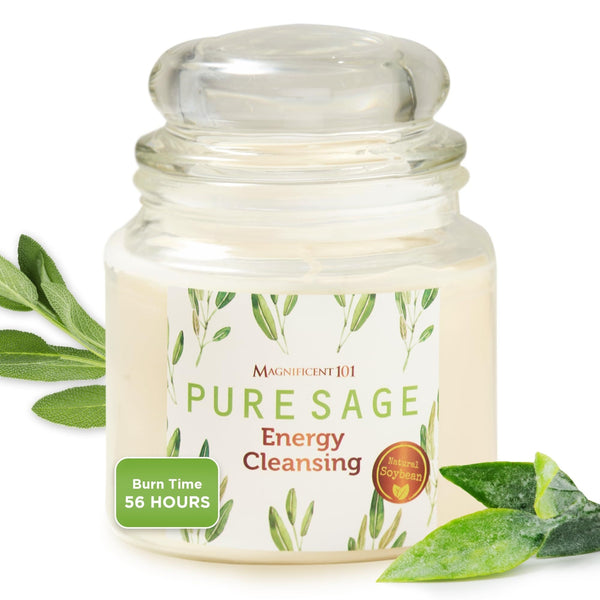 Glass Candle Pure Sage, 14.5 oz