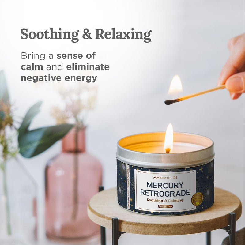 Tin Candle Soothing, Mercury Retrograde, 6 oz