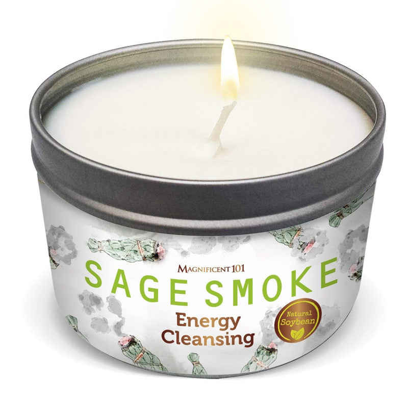 Tin Candle Negative Energy, Sage Smoke, 6 oz