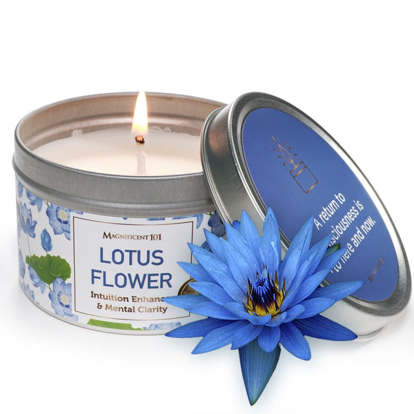 Tin Candle Lotus Flower, Intuition Enhancery, 6 oz