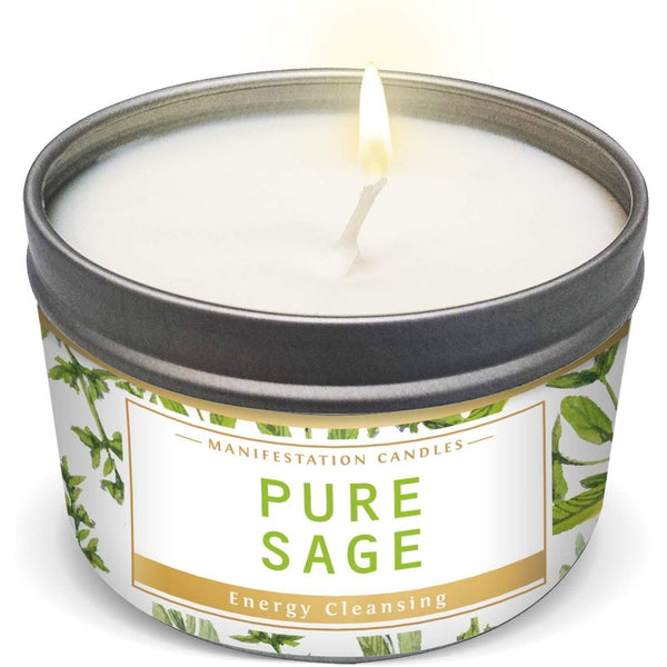 Tin Candle Manifestation, Pure Sage, 6 oz