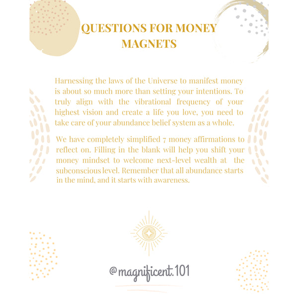 Questions for Money Magnets