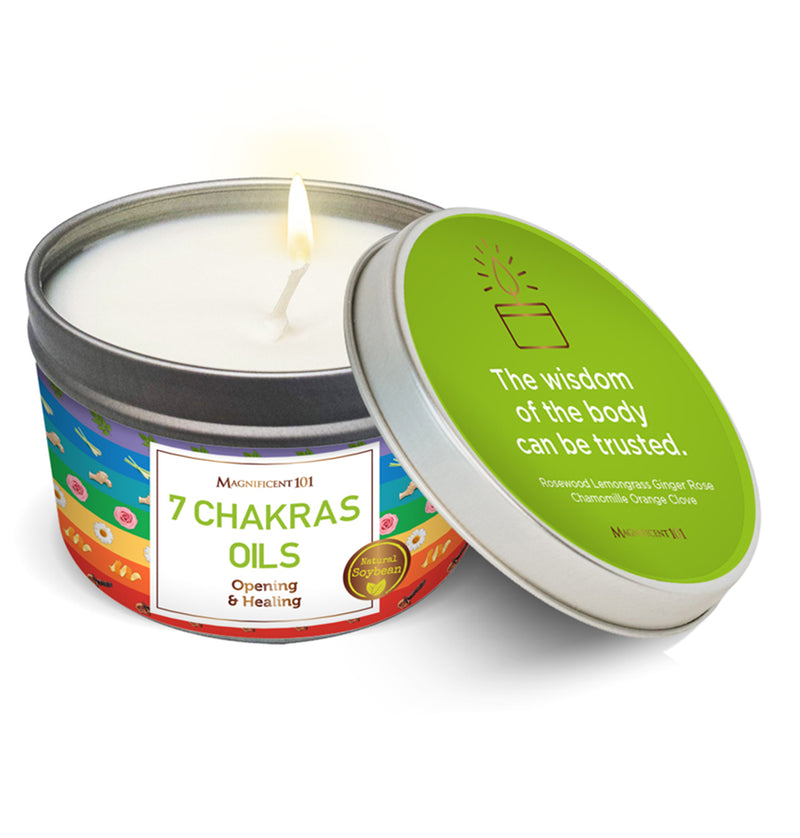 7 CHAKRAS OILS Opening and Healing Candle
